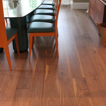 Custom Wide Plank Wood Floor Installation: Walnut in Butternut