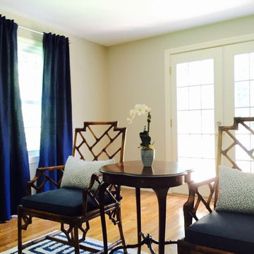Navy and White Living Space