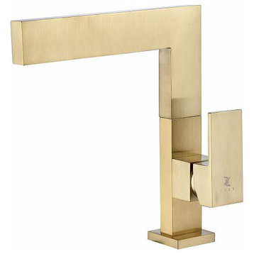 Brushed Gold Single Handle Right-Angled Faucet for Bathroom Sink