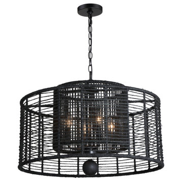 Jayna 4 Light Matte Black Chandelier