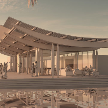 Inverted Curved Roof Pavilion - Waterfront Architecture
