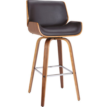 Tyler Swivel Barstool - Brown Faux Leather