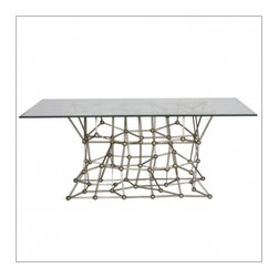 Worlds Away Molecule 72" Silver leaf Dining Table - Dining Tables