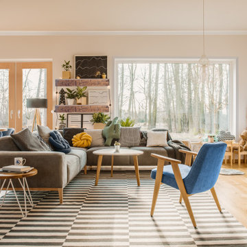 Modern Living Room with Fireplace