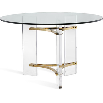 Tamara Center Table Clear, Polished Brass