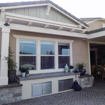 Retractable Awning with Drop Valence and 2 Motorized Power Screens