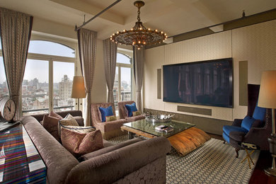 Living room - eclectic living room idea in New York