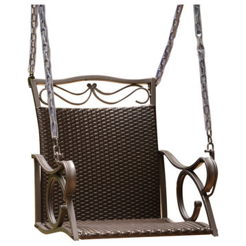 Valencia Resin Wicker/ Steel Hanging Chair Swing, Chocolate