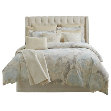 Riviera Embroidered Print Collection, Queen, Comforter