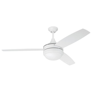 Phaze II 2 Light 52 in. Indoor Ceiling Fan, White, White