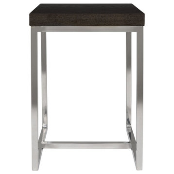 Vanna Black Glass Top Square End Table