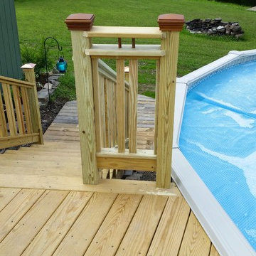 pool deck and landscaping