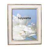 Classic-Style Wood Effect Photo Frame, White and Gold, 20x25 cm