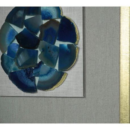 Shattered Agate Shadow Box Wall Décor (Blue)
