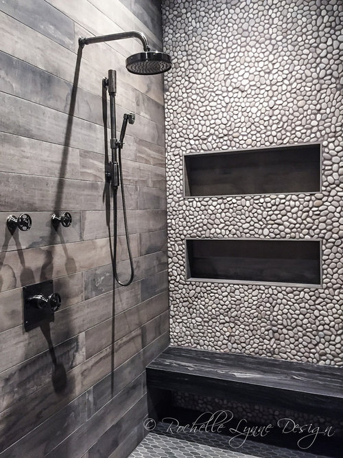 Rustic Bathroom Design Ideas, Renovations & Photos with Mosaic Tile