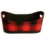 Wald Imports - Buffalo Plaid Basket With Handles Red and Black - Complete your room with one of our wonderful decorative accents. Put the finishing touches to your home decor with this beautiful decorative piece. Red & Black Buffalo Plaid Fabric Container. Size: 13" x 7" x 5.75".