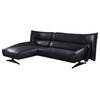 ACME Maeko Top Grain Leather Upholstered Armless Sectional Sofa in Dark Gray