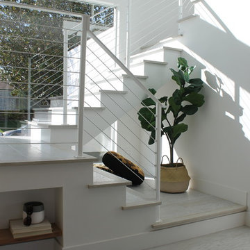 Light-Filled Entry and Staircase with Fiddle Leaf Fig