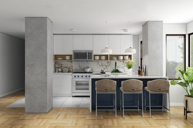 Inspiration for a modern home design remodel in New York