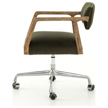 Marty Desk Chair, Modern Velvet Loden