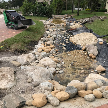 Large stream in wetland area
