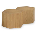 Meridian Furniture - Eternal Modular Coffee Table, Natural, 2 Piece - Liven up your living room with this coffee table from the Eternal collection. Crafted from solid white oak wood and featuring a natural color, this coffee table is both sturdy and stylish. Its modular shape enables you to connect the coffee table to as many as needed, making it a versatile accent piece for your home. Its contemporary design is perfect for any modern living space, and its stability ensures that it stays in place.