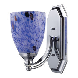 ELK Lighting - Vanity 1 Light Chrome Finish With Starburst Blue Glass - Bathroom Vanity Lighting