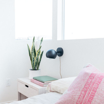 Millennial Pink Pillow and Black Gumball Sconce