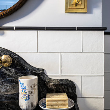 Black and White Bathroom Subway Tile Walls St. Louis, MO