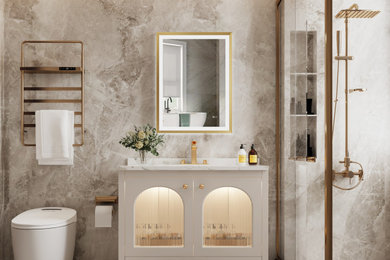 Luky Bathroom Vanity Mirror with Gold/Black Frame