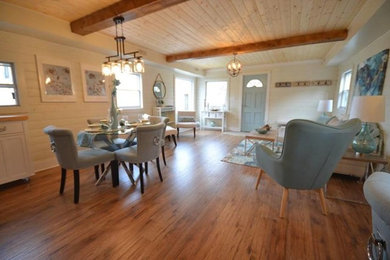 Inspiration for a mid-sized coastal living room remodel in Toronto with gray walls