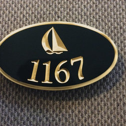 Oval with Graphic and Numbers - House Numbers