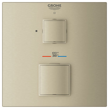 Grohe 24 157 Grohtherm Single Function Thermostatic Valve Trim - Brushed Nickel