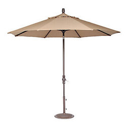 Christy Sports 9' Deluxe Twist Tilt Aluminum Market Umbrella Straw Linen - Outdoor Umbrellas