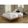 Fashion Bed Group Calvados King Sized Upholstered Decorative Wood Bed in Oak