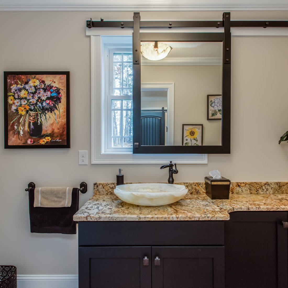 Master & Half Bathroom With Sliding Mirror