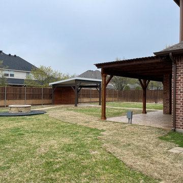 Garland, TX detached covered patio (cabana) and shade pergola addition