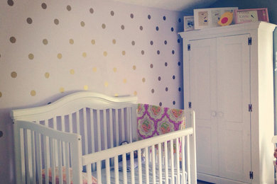 Chic Nursery with Gold Polka Dot Wall Decals