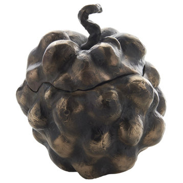 Luxe Cast Bronze Raspberry Jar Sculpture Fruit Figurine Container Blister Melon