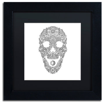 Filippo Cardu 'Forest Skull' Art, Black Frame, Black Mat, 11x11