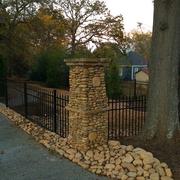 Entry Post at Driveway — An Arts & Crafts Style House Renovation