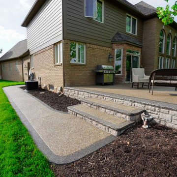 Exposed Aggregate Patio with Glow Stones