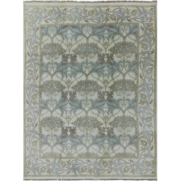 Oushak Style William Morris Hand-Knotted Wool Rug, 8'x10'