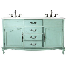 Traditional Bathroom Vanities And Sink Consoles Provence Double Sink Vanity, Blue
