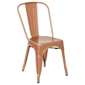 Office Star Work Smart Bristow Metal Stacking Chairs, Set of 2, Copper