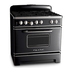 Big Chill 36" Retro Stove- Black - Gas Ranges And Electric Ranges