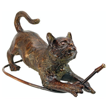Cat With Hose Bronze