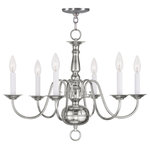 Livex Lighting - Williamsburgh Chandelier, Imperial Bronze and Polished Nickel - Simple, yet refined, the traditional, colonial chandelier is a perennial favorite. Part of the Williamsburgh series, this handsome chandelier is a timeless beauty.