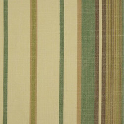 Fern Green Hudson Yarn Dyed Irregular Striped Blackout Fabric - Fabric