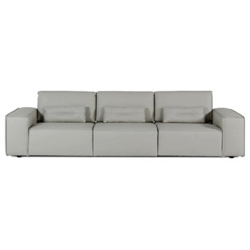 Cleo Italian Modern Gray White Leather Sofa